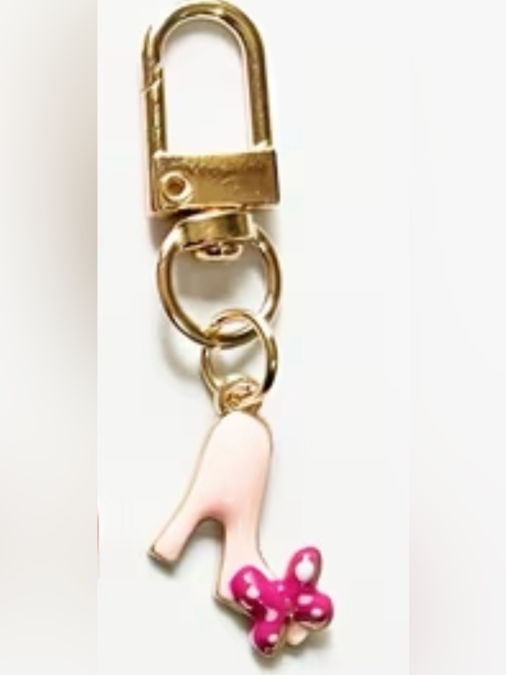 Gold and Blush Keychain Charm - Women Accessories